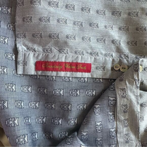 Robert Graham Gray and Blue Dress Shirt Button Down - Men M - Picture 7 of 7